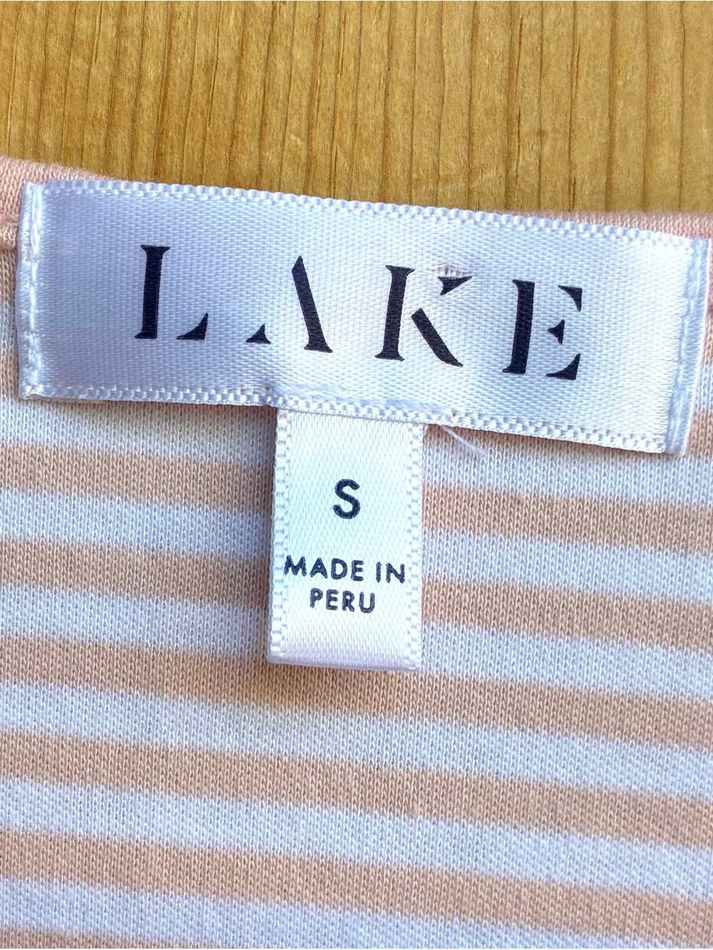 Lake Striped Peach White Nightdress Sz Small - Picture 2 of 4
